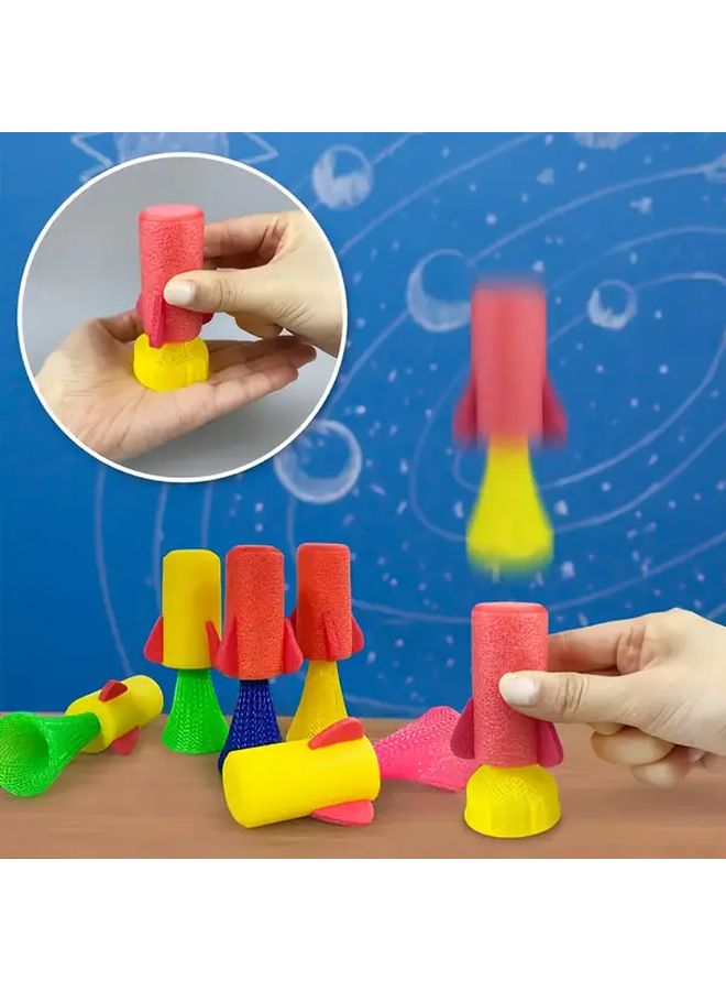 10pcs Rocket Launch Compress Bounce Action Desktop Relaxation Toy For Kids Party Gifts - Image 3