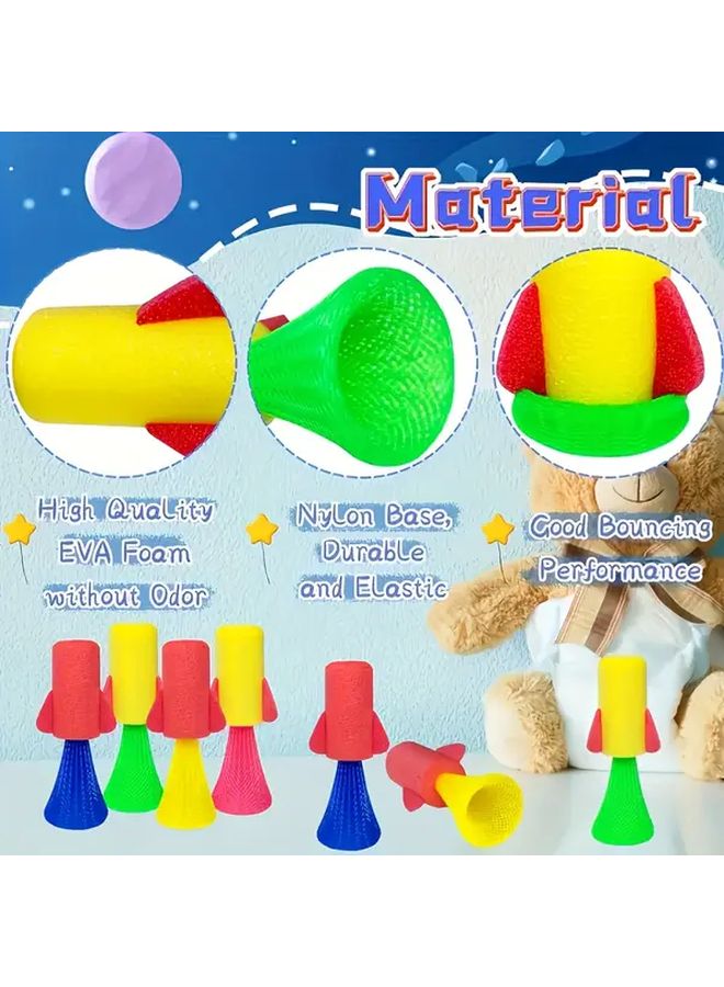 10pcs Rocket Launch Compress Bounce Action Desktop Relaxation Toy For Kids Party Gifts - Image 4