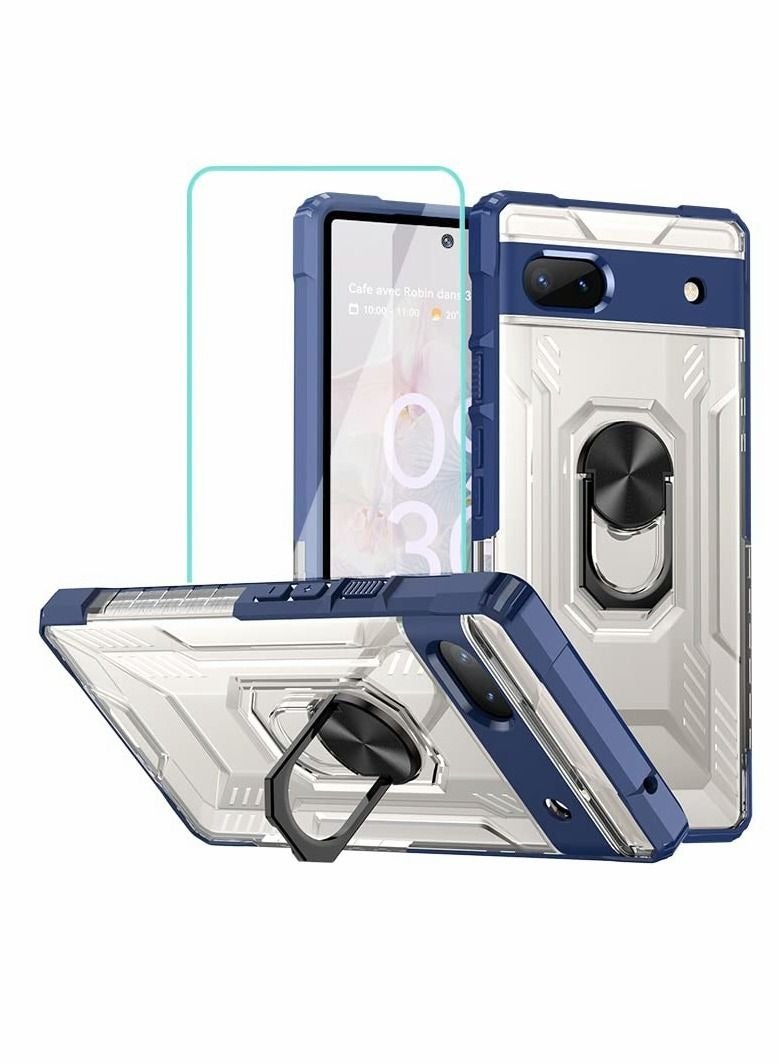 Captaintech Case for Pixel 6A,  with Screen Protector, Protective Shock Resistant TPU Bumper Scratch Magnetic Kickstand Lightweight Rugged Hard Cover for Google Pixel 6A - Image 1