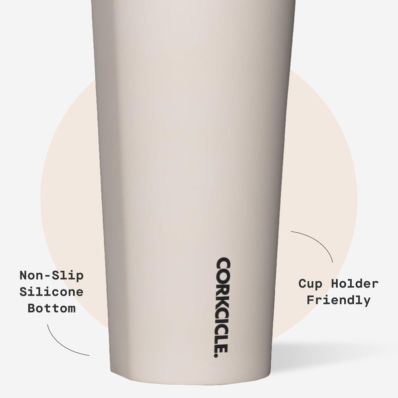 CORKCICLE Cold Cup Insulated Tumbler 24 oz | Reusable Water Bottle with Lid & Straw | Keeps Drinks Cold 12 Hours & Hot 5 Hours | Cupholder Friendly | Latte - Image 4