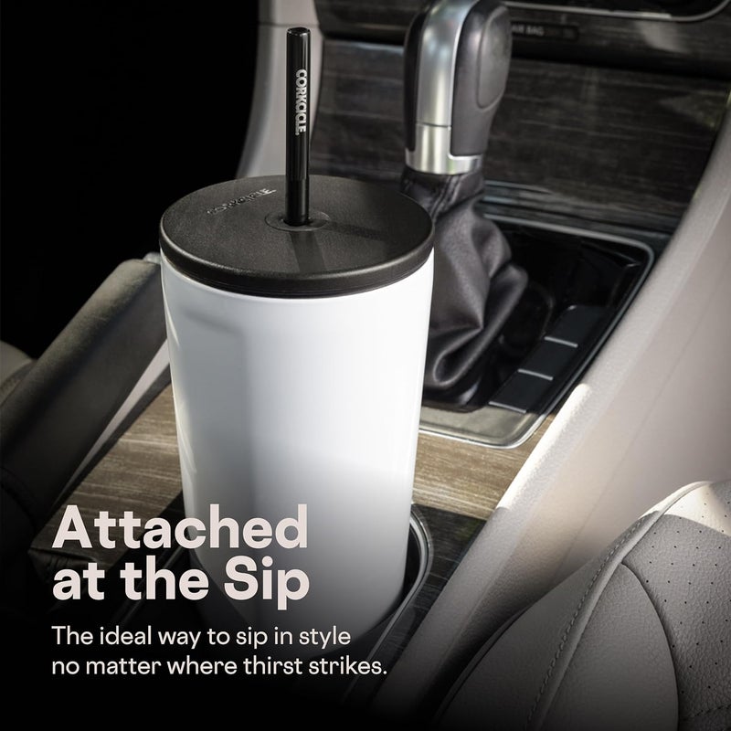 CORKCICLE Cold Cup Insulated Tumbler 24 oz | Reusable Water Bottle with Lid & Straw | Keeps Drinks Cold 12 Hours & Hot 5 Hours | Cupholder Friendly | Latte - Image 5