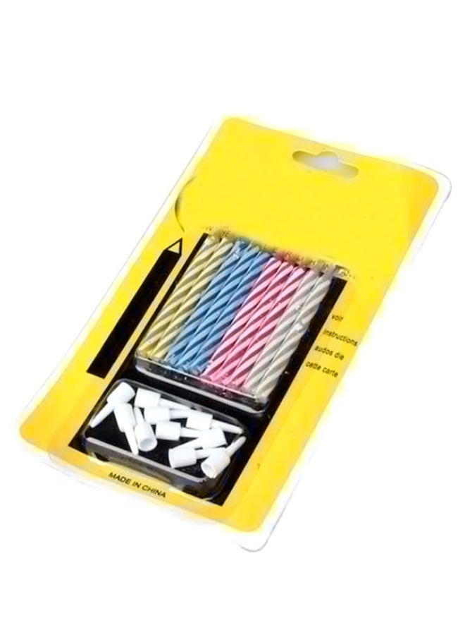 NIBEMINENT 10-Piece Magic Inextinguishable Candles Set With Stand 6cm - Image 1