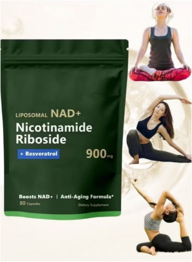 NAD High Purity NAD+ Supplement with Nicotinamide Riboside & Resveratrol for Energy, Vitality, Anti-Aging, Focus & DNA Repair – 80 Vegan Capsules with Liposomal Delivery for Maximum Absorption - Image 1