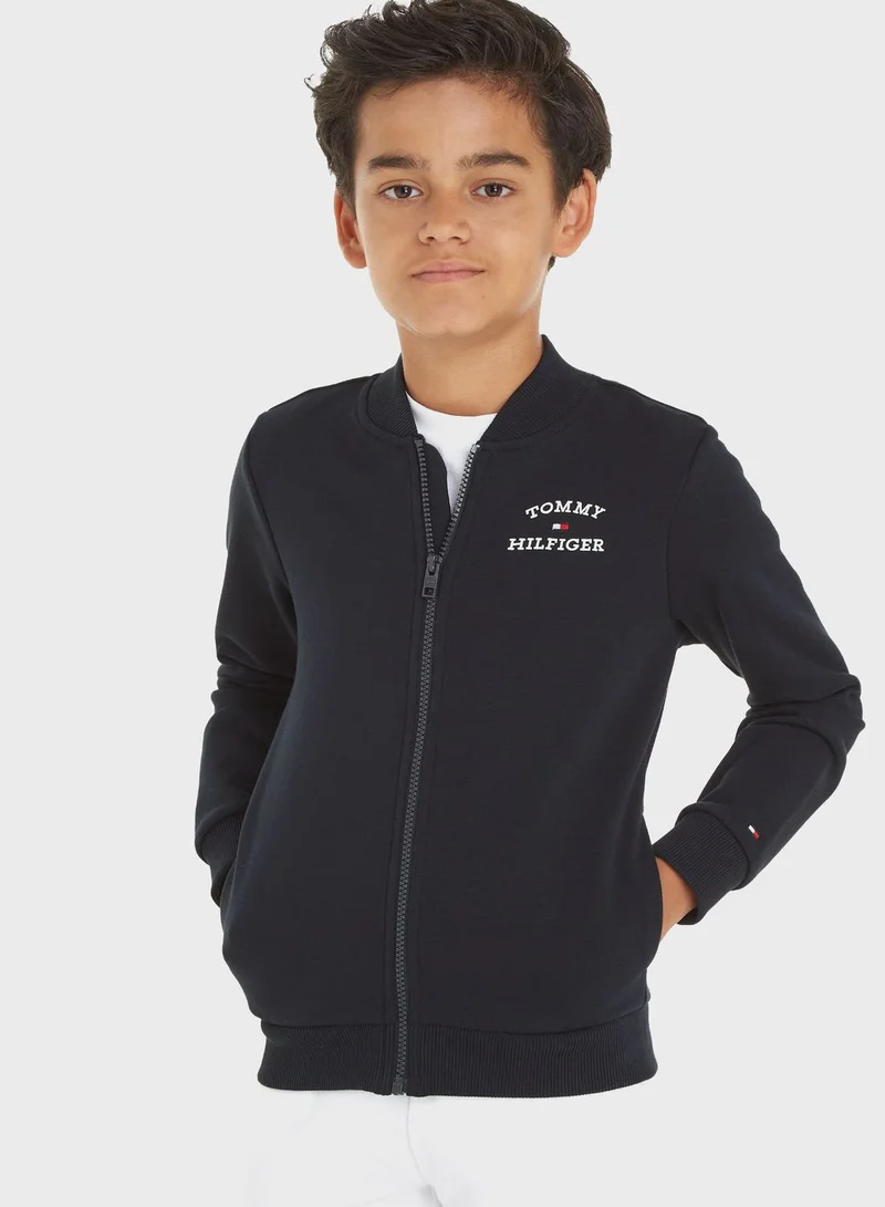 TOMMY HILFIGER Youth Logo Zip Through Sweatshirt