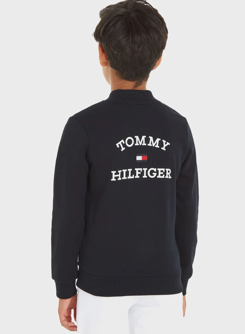 TOMMY HILFIGER Youth Logo Zip Through Sweatshirt