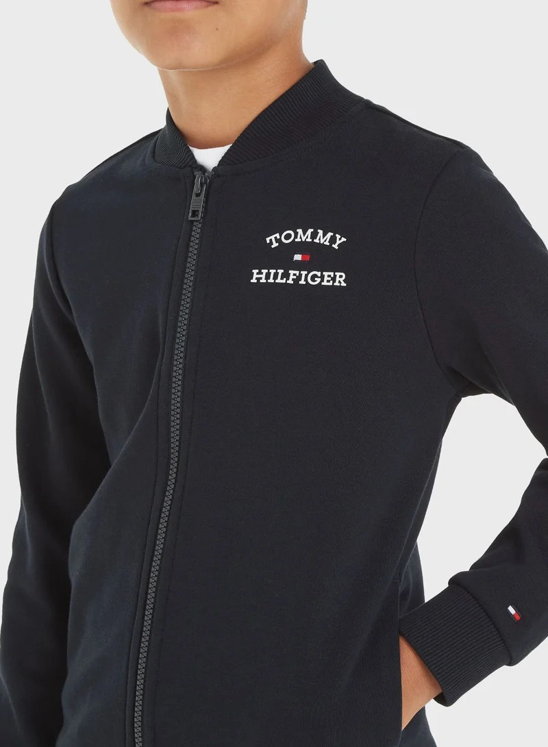 TOMMY HILFIGER Youth Logo Zip Through Sweatshirt