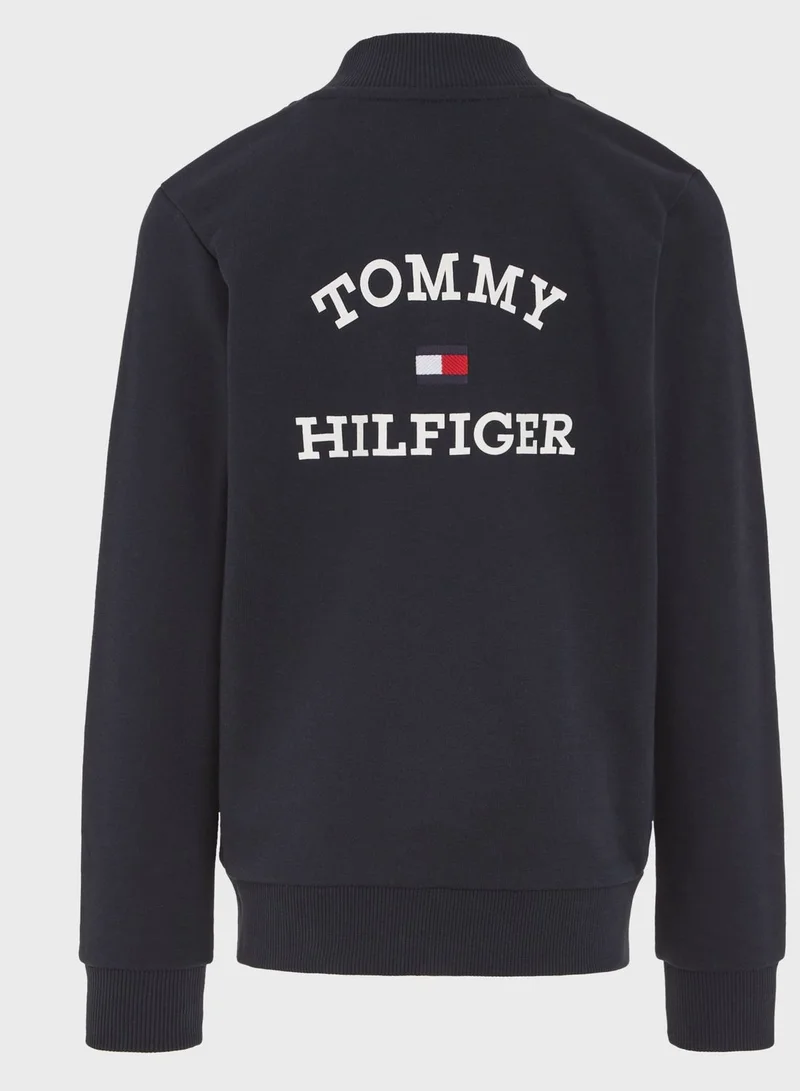 TOMMY HILFIGER Youth Logo Zip Through Sweatshirt
