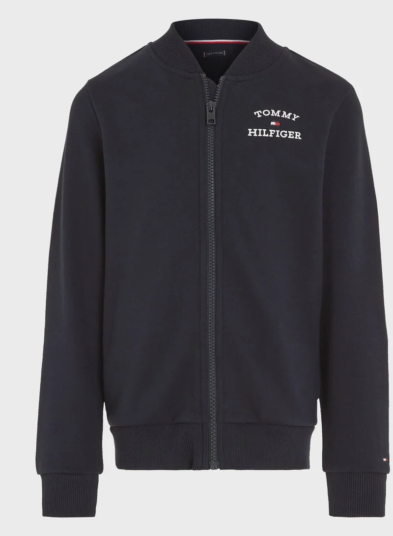 TOMMY HILFIGER Youth Logo Zip Through Sweatshirt