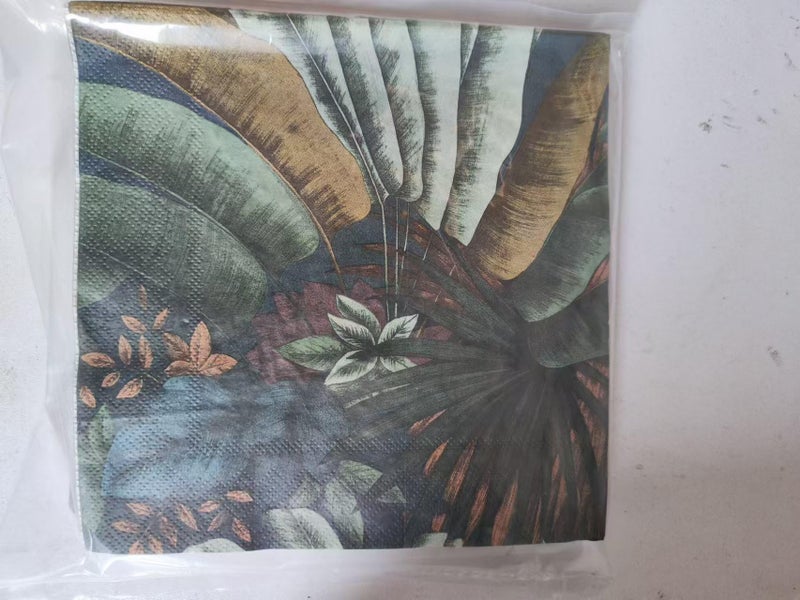 Zelten Colored Paper Napkins (Blue Flowers) - Image 3