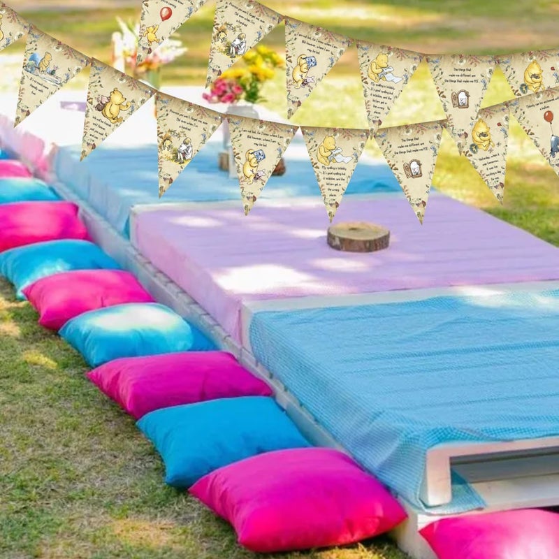 Unbala 24PCS Winnie Quotes Banner Flags Classic Pooh Hanging Decorations Winnie Inspired Banner For Baby Shower Birthday Party Supplies - Image 3