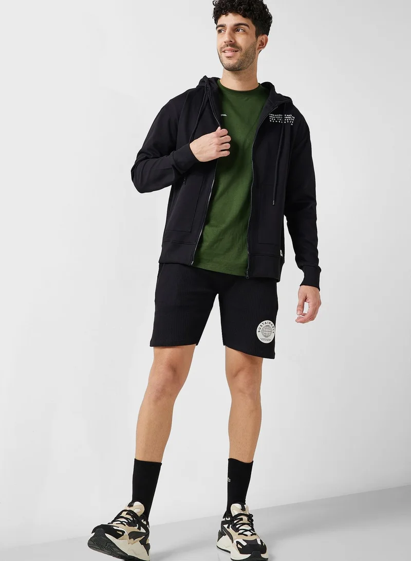 Namshi x Sustainable Oversize Zip Through Hoodie With Back Print