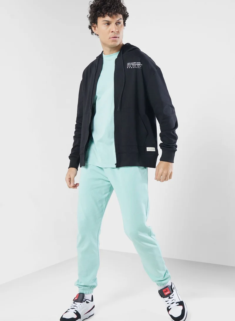 Namshi x Sustainable Oversize Zip Through Hoodie With Back Print