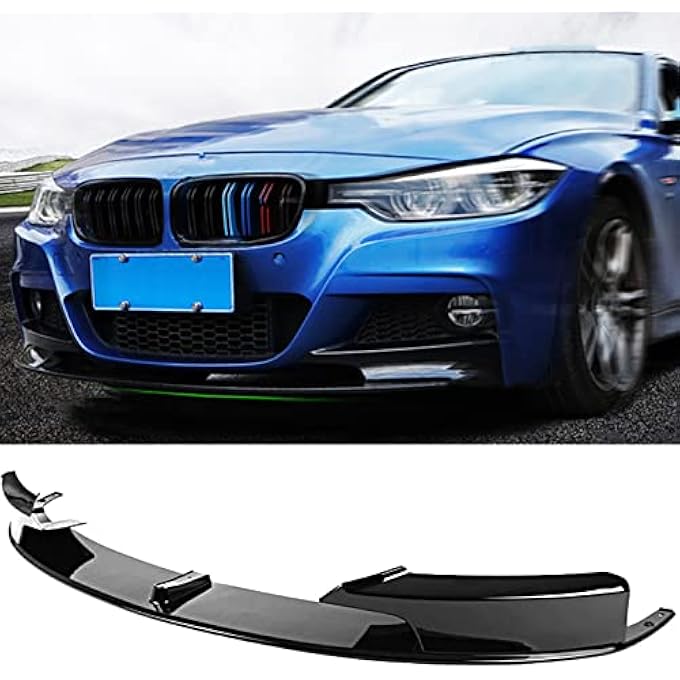 AUTOTOP 2PCS Front Bumper Lip Spoiler FIT 20122018 BMW 3 Series F30 F35 M Sport/M-Tech Gloss Black, ABS Splitter Kit - Image 1