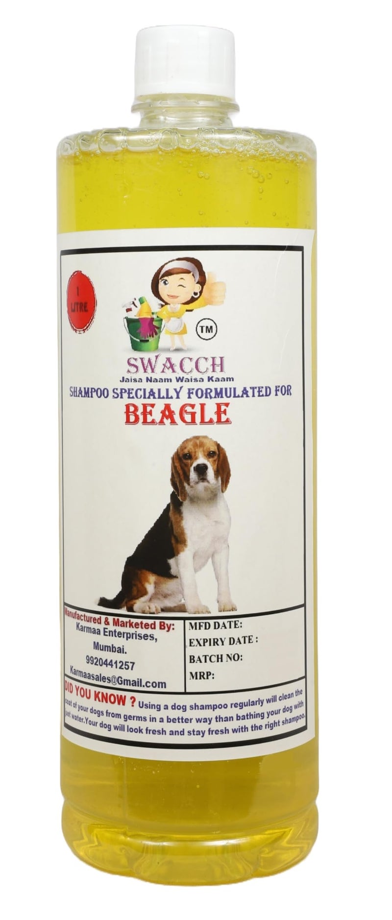 swacch Shampoo | Puppy Safe Shampoo | PH Balanced | Ditch to Itch for Beagle Dog Shampoo 1 Litre (Lemon) + Spike Ball Chew Toy Combo Pack - Image 2