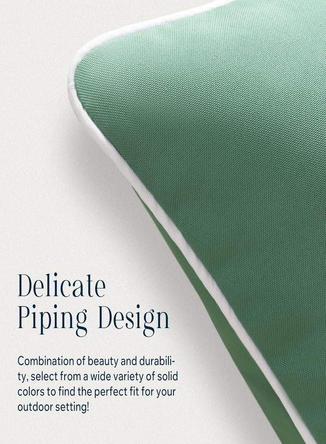 Phantoscope Pack of 2 Outdoor Waterproof Throw Pillow Covers Decorative Square Cushion Case Patio Pillows for Couch Tent Sunbrella, Pine Green 18x18 inches - Image 4