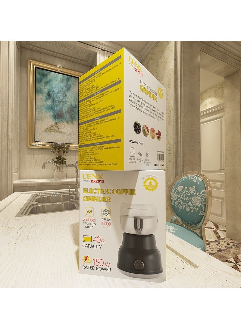 Denx Coffee, spices and grain grinder with a power of 150 watts and a rotation speed of 14,000 rpm - Image 4