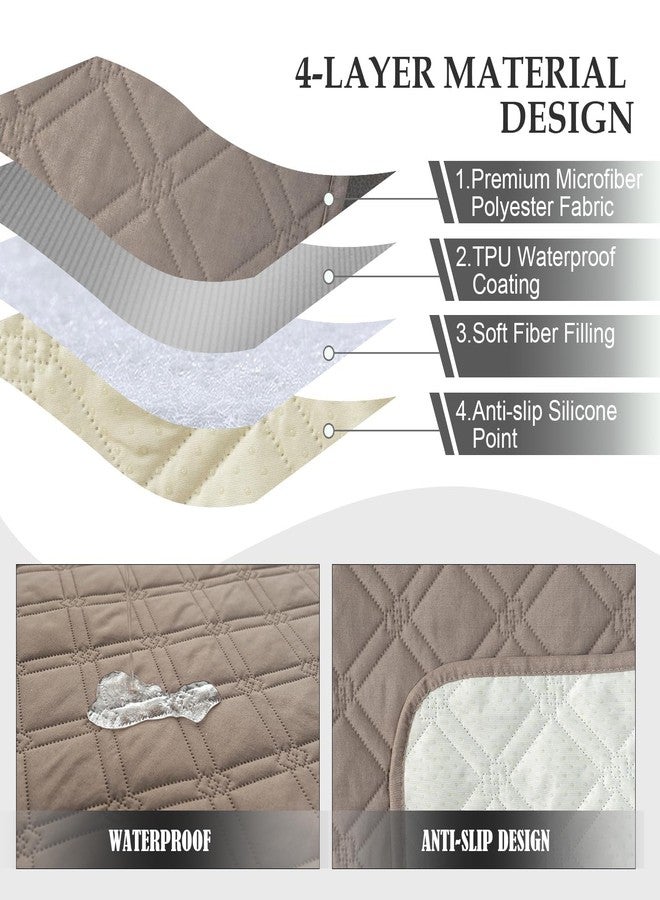 Genina Waterproof Recliner Chair Covers, Recliner Cover for Dog Pets Friendly, Washable Antislip Reclining Chair Cover Furniture Protector, Sofa Slipcover for Living Room(23.6inch/Taupe) - Image 4