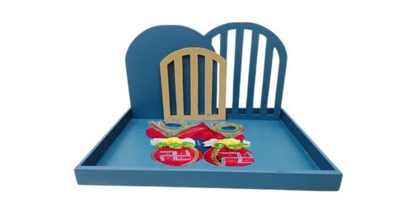 GO7 Tray with Wooden Frame and MDF Base Trousseau Packing Trays Serving Tray Organizers Decoration Tray Use in Marria 14142 - Image 1