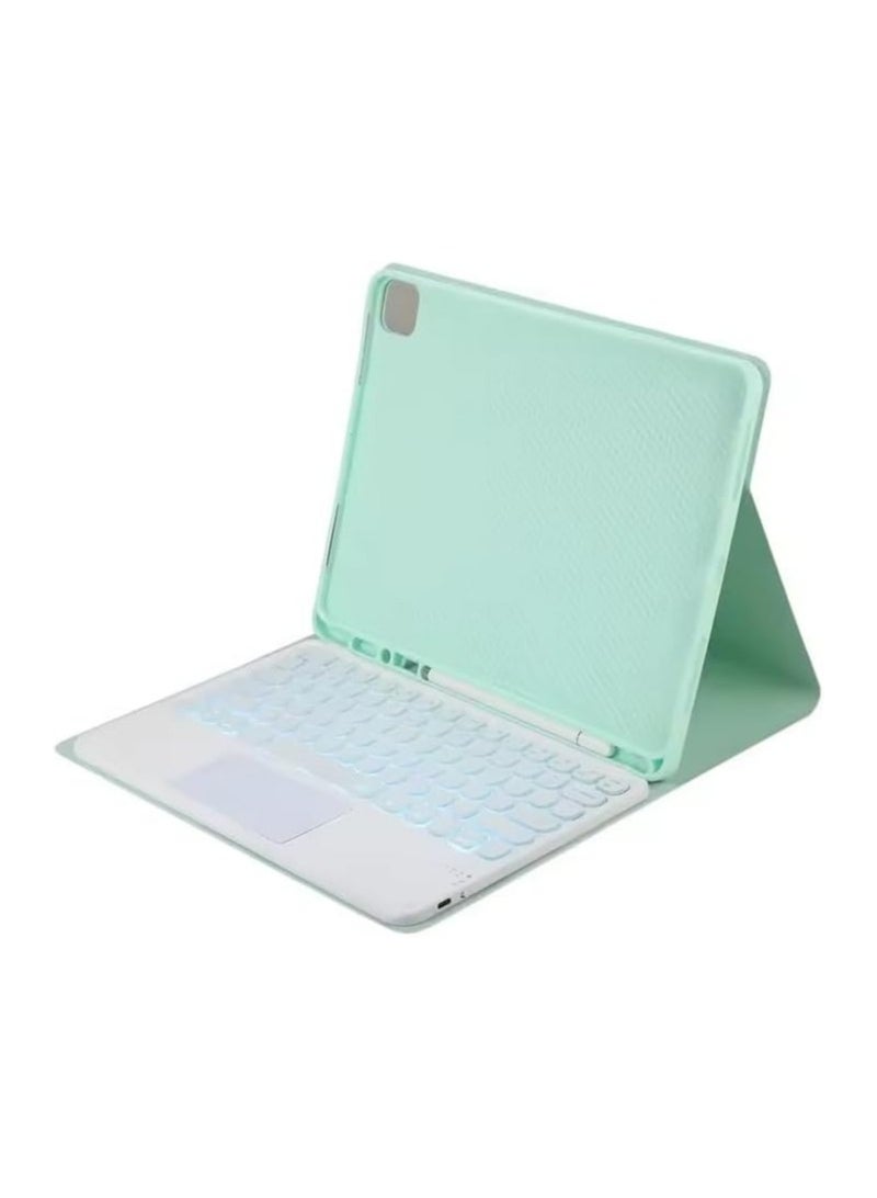 عام "حافظة كيبورد متوافقة مع آيباد (A16) الجيل 11 (2025) - حافظة عمودية مع حامل قيم، لوحة مفاتيح مضيئة بـ7 ألوان مع لوحة لمس" - Image 5