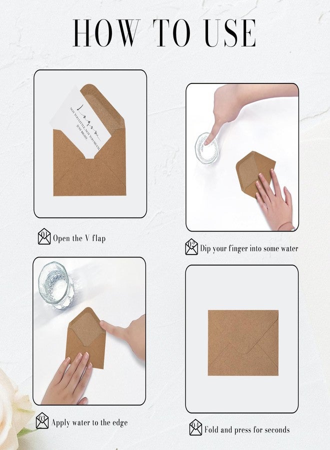 Goefun 100 Pack Goefun Mini Kraft Gift Card Envelopes 4 x 2.75 Inches - Image 4