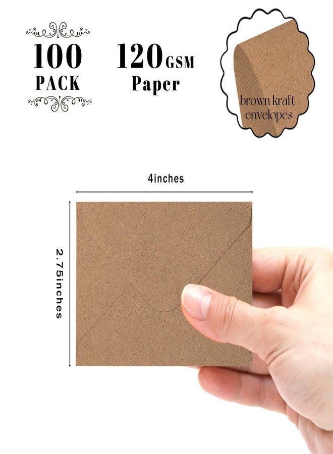 Goefun 100 Pack Goefun Mini Kraft Gift Card Envelopes 4 x 2.75 Inches - Image 2