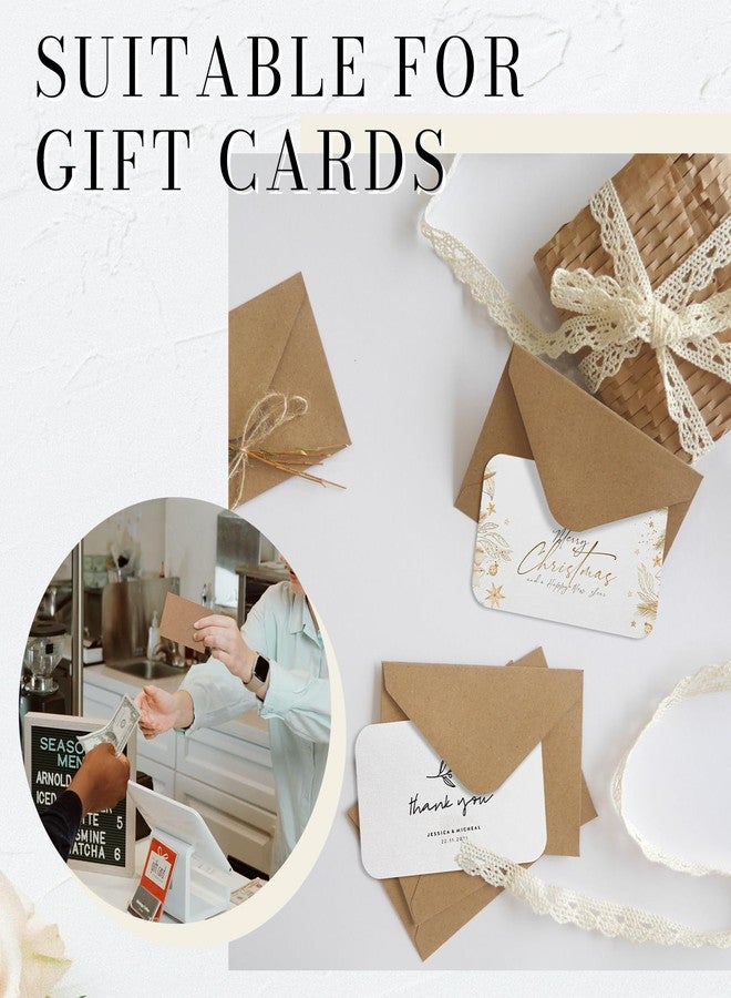 Goefun 100 Pack Goefun Mini Kraft Gift Card Envelopes 4 x 2.75 Inches - Image 3