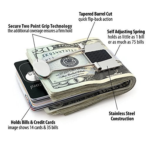 Speidel Stainless Steel Ionic Plated Metal Money Clip for Men, Bill Binder Clip, Wallet, Credit Card Holder, Minimalist Slim Money Clip - Image 4