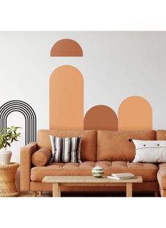 Chinco 5 Pieces Arch Wall Decal Boho Wall Decal Peel And Stick Modern Polka Dot Decals Arch Wall Stickers Terracotta Wall Decor Art Murals Wall Decal Removable Minimalist Wallpaper For Bedroom Living Room  - Image 1