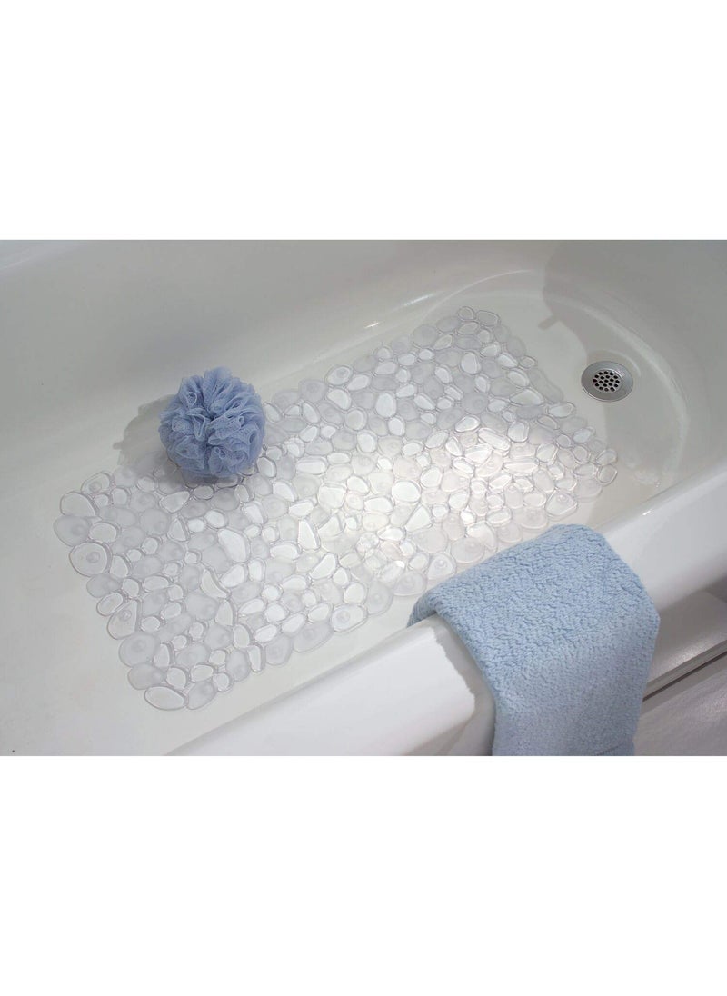 InterDesign iDesign Pebblz Suction Non-Slip Bath Mat for Shower, Bathtub, Stall, 13.75" x 26.5", Clear  - Image 2