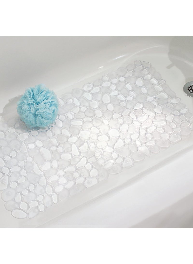 InterDesign iDesign Pebblz Suction Non-Slip Bath Mat for Shower, Bathtub, Stall, 13.75" x 26.5", Clear  - Image 3