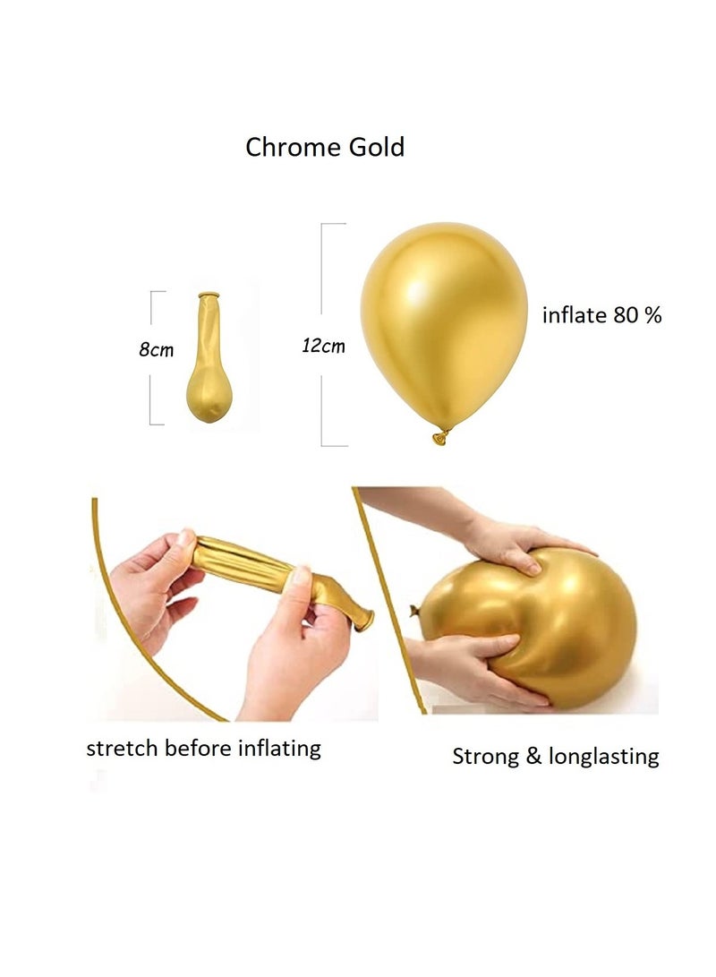 Boxwoods 70 PCS Of White Gold Chrome And Confetti Balloons For Birthday Anniversary And Ramadan Iftar Party Decoratio - Image 3