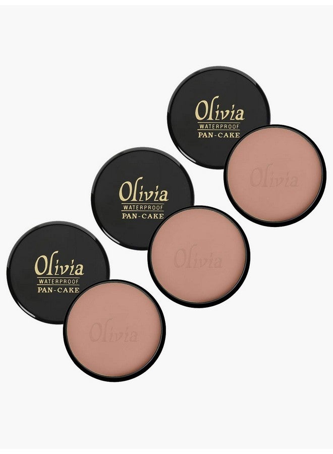 Olivia Waterproof Dark Egyptian Natural, Matte, Velvety Makeup Concealer Pan Cake (Shade No.929, Cream, 25 g)- Pack of 3 Matte Finish - Image 1