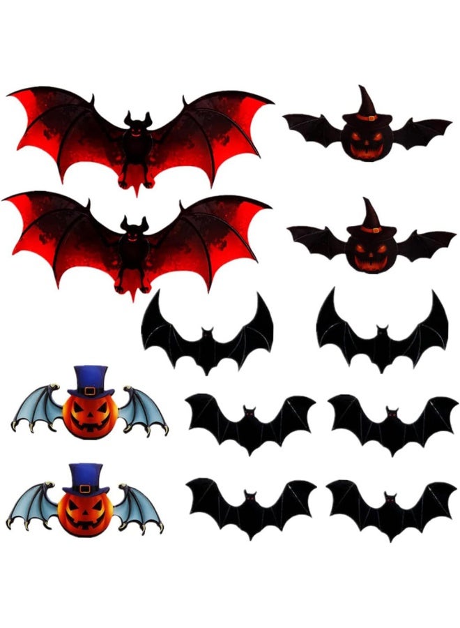 نيبمينينت ملصقات ثلاثية الأبعاد ملونة على شكل خفاش لعيد الهالوين