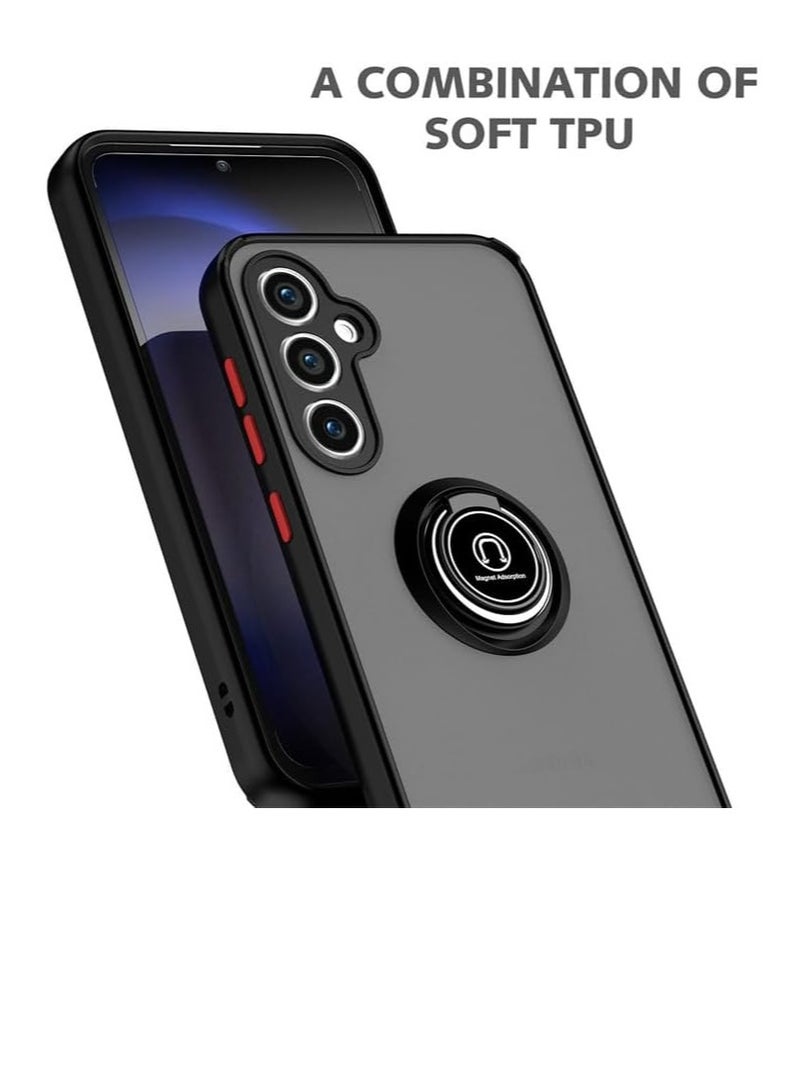 ELTRAZONE Full Body Protective Case for Samsung Galaxy M52 – Blue, 360° Magnetic Ring Kickstand, Anti-Fingerprint, Shockproof - Image 4