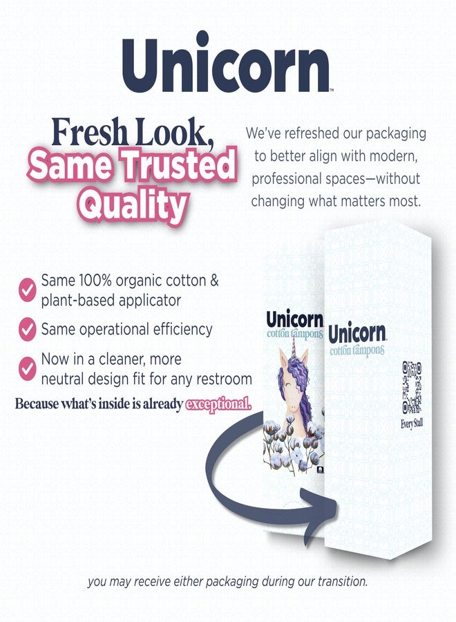 UNICORN Tampons, Organic Plant-Based Compact Applicator Regular Cotton Tampon Cartridge (60 Count, Pack of 1 - Image 2