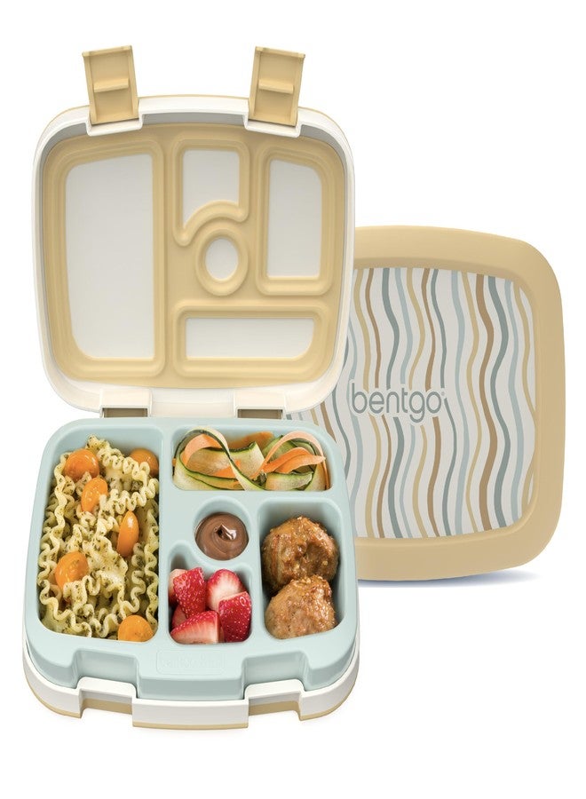 Bentgo Kids 5-Compartment Leak-Proof Bento-Style Lunch Box (Whimsy & Wonder Collection) - Ideal for Ages 3-7, Drop-Proof & Durable, Dishwasher Safe, & PFAS & BPA-Free Materials (Wavy) - Image 1