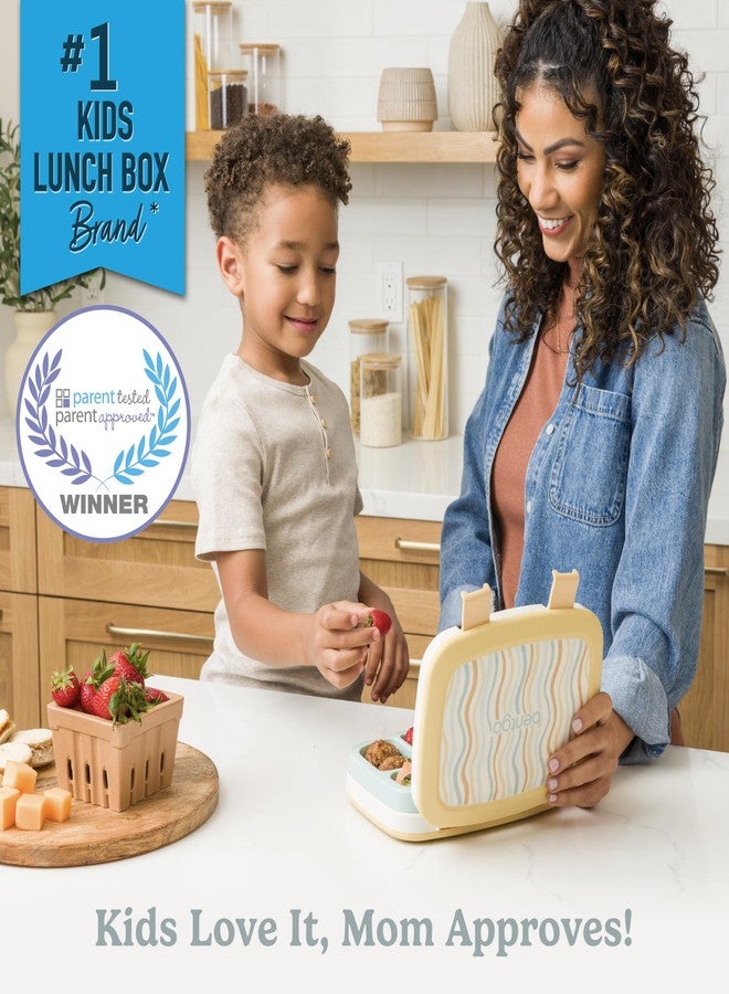 Bentgo Kids 5-Compartment Leak-Proof Bento-Style Lunch Box (Whimsy & Wonder Collection) - Ideal for Ages 3-7, Drop-Proof & Durable, Dishwasher Safe, & PFAS & BPA-Free Materials (Wavy) - Image 2
