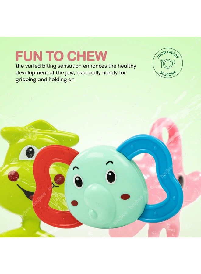 BAYBEE 5Pcs Baby Rattles Toys Set For Babies Non Toxic Rattle Teether Set With Smooth Edges ; Newborn Baby Gift Products ; Baby Rattles Set For Newborn Infant Babies 3 12 Months Boy Girl (5 Pcs) - Image 5