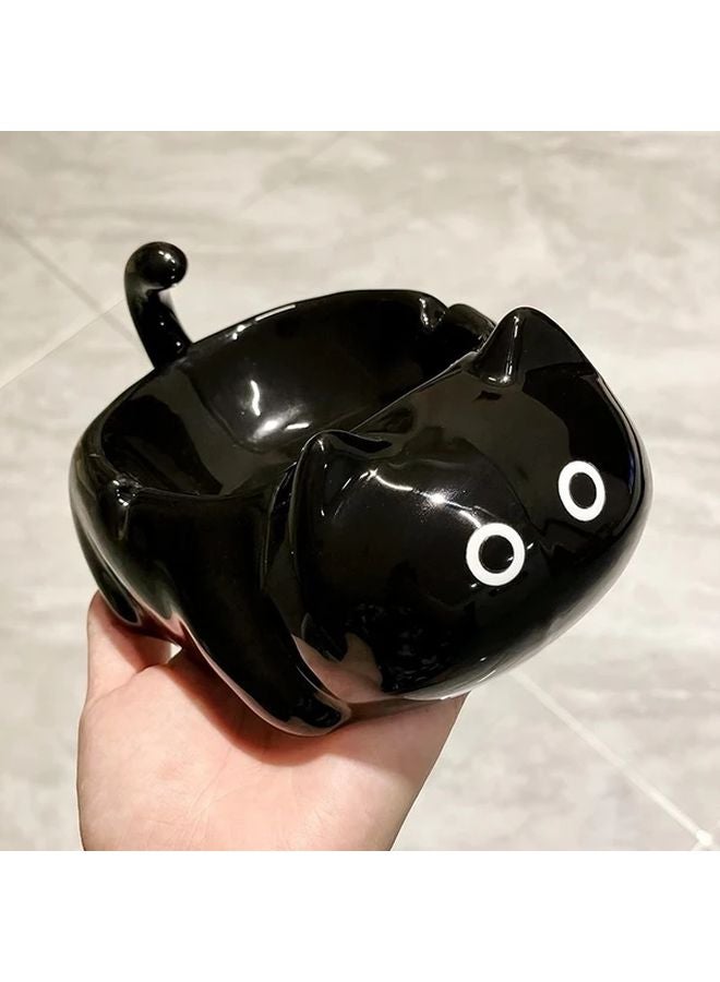 White Cat Ashtray With Lid Ceramic Irregular Shape Ideal Fathers Day Gift - Image 3