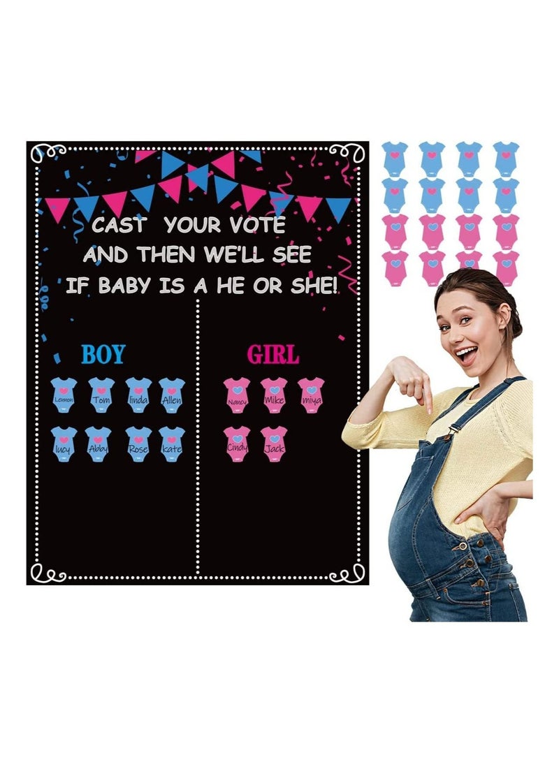 JOLLITY LLC Baby Gender Reveal Party Decorations Voting Board Poster with Stickers Ideas Boy or Girl Games for Guests - Image 1