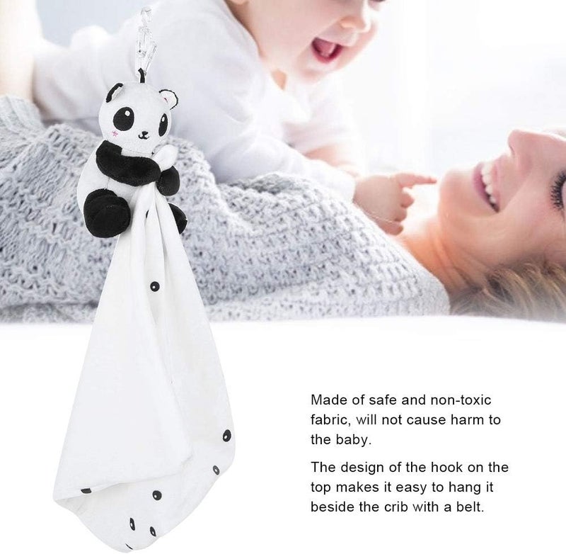 منشفة أطفال FILFEEL Comfort بتصميم رسوم متحركة، لعبة فروية ناعمة للأطفال، بطانية مزودة بخطاف وتصميم دب أبيض وأسود - Image 5