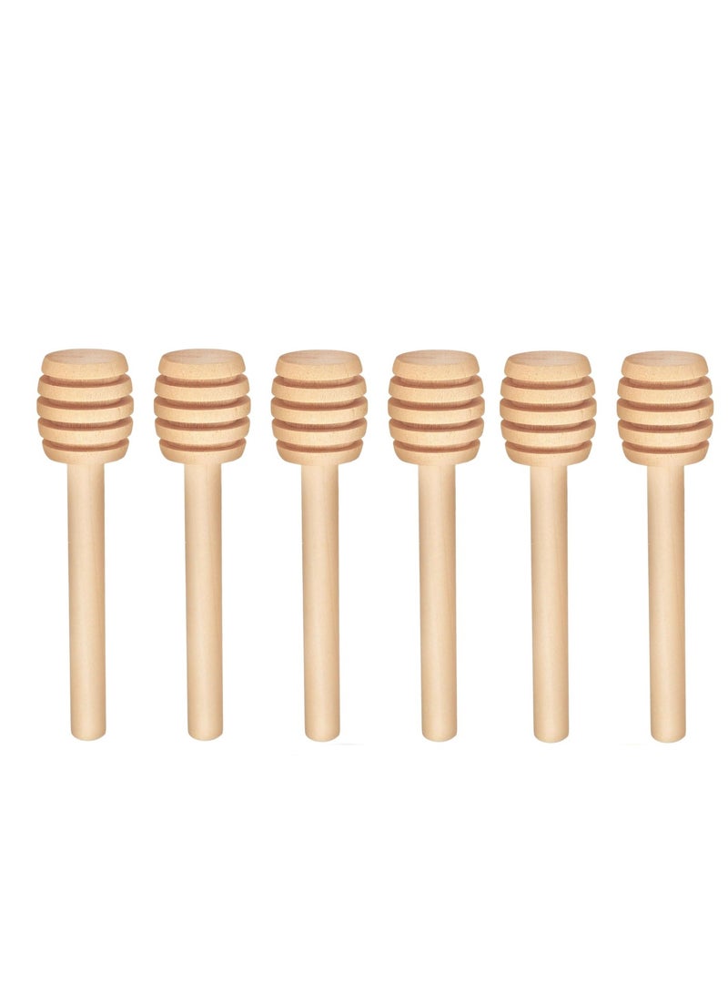 Lavish Natural Wood Honey Spoon | 10CM | 6-PACK | Honey Dipper Sticks | Drizzling | Stirring | Dispensing Honey | Jam | Syrup | Eco-Friendly | Kitchen & Party Favors - Image 2