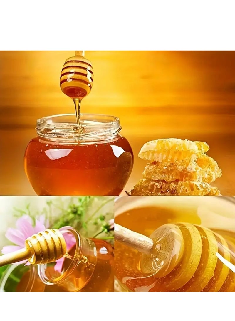Lavish Natural Wood Honey Spoon | 10CM | 6-PACK | Honey Dipper Sticks | Drizzling | Stirring | Dispensing Honey | Jam | Syrup | Eco-Friendly | Kitchen & Party Favors - Image 4