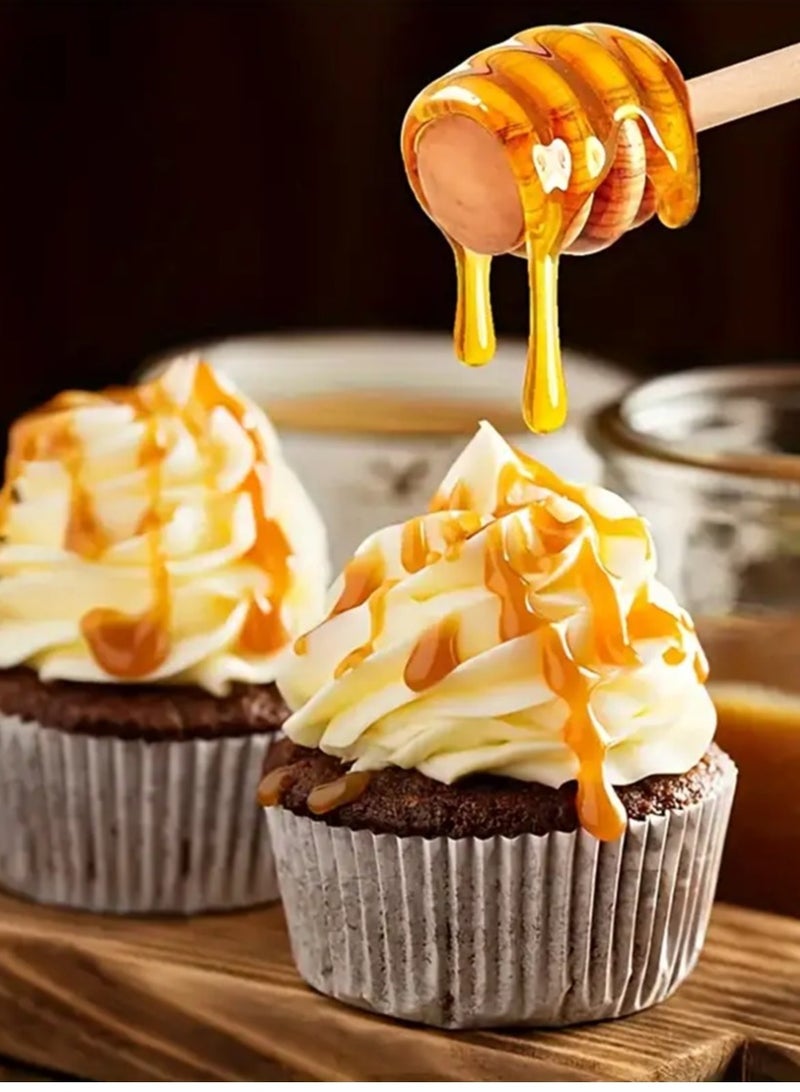 Lavish Natural Wood Honey Spoon | 10CM | 6-PACK | Honey Dipper Sticks | Drizzling | Stirring | Dispensing Honey | Jam | Syrup | Eco-Friendly | Kitchen & Party Favors - Image 5