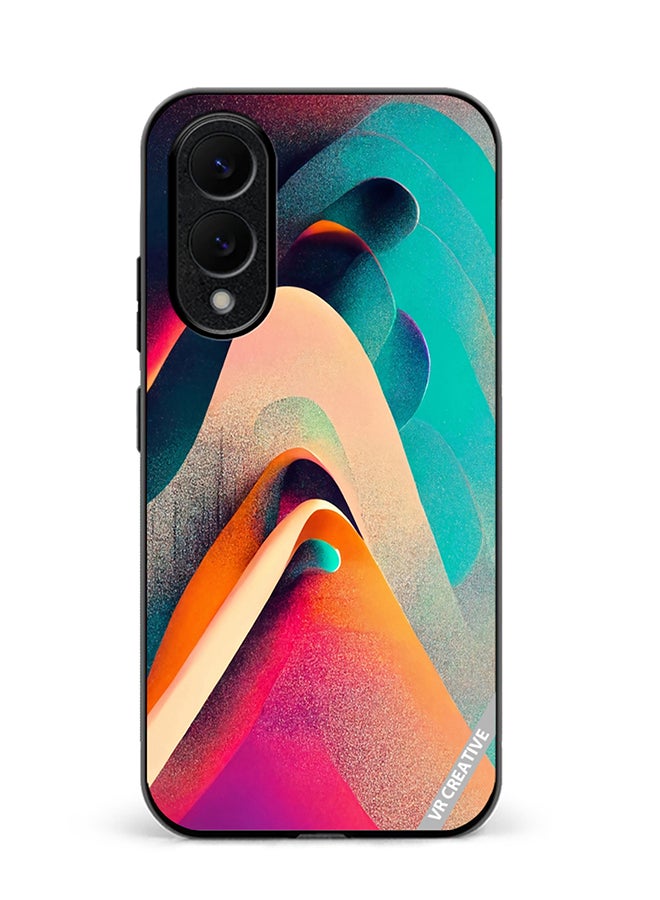 VR CREATIVE Protective Case Cover For Samsung Galaxy S25 Edge Abstract Waves Lines Design Multicolour