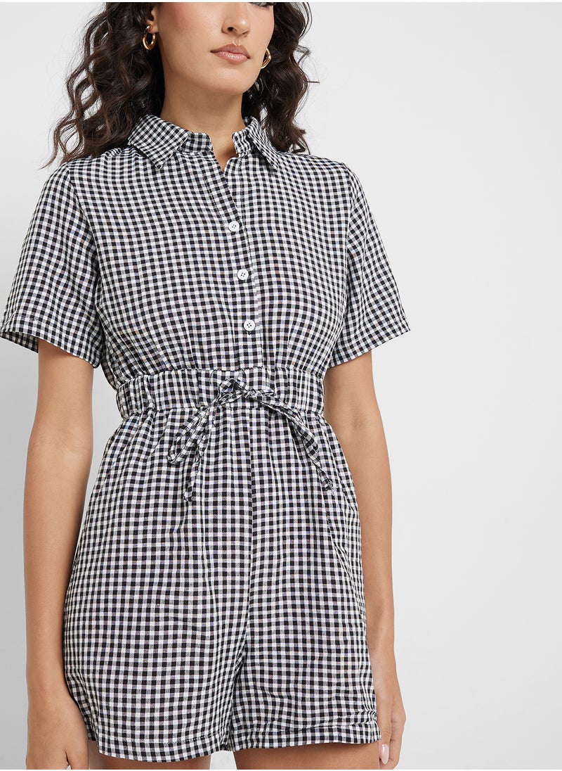 Ginger - Buttoned Down Gingham Playsuit - Image 1
