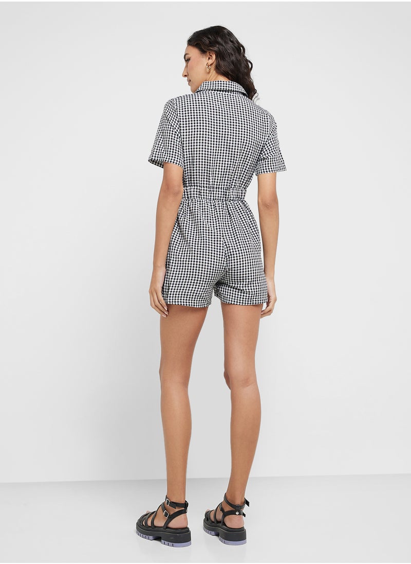 Ginger - Buttoned Down Gingham Playsuit - Image 1