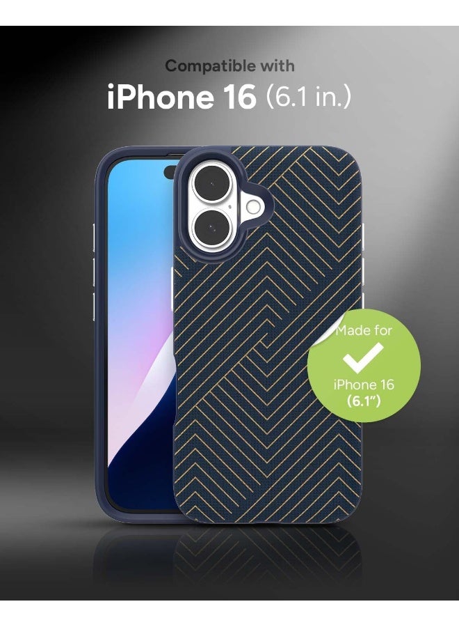 ZAGG London Snap Case for iPhone 16 Navy with Gold Geometric Design - Image 2