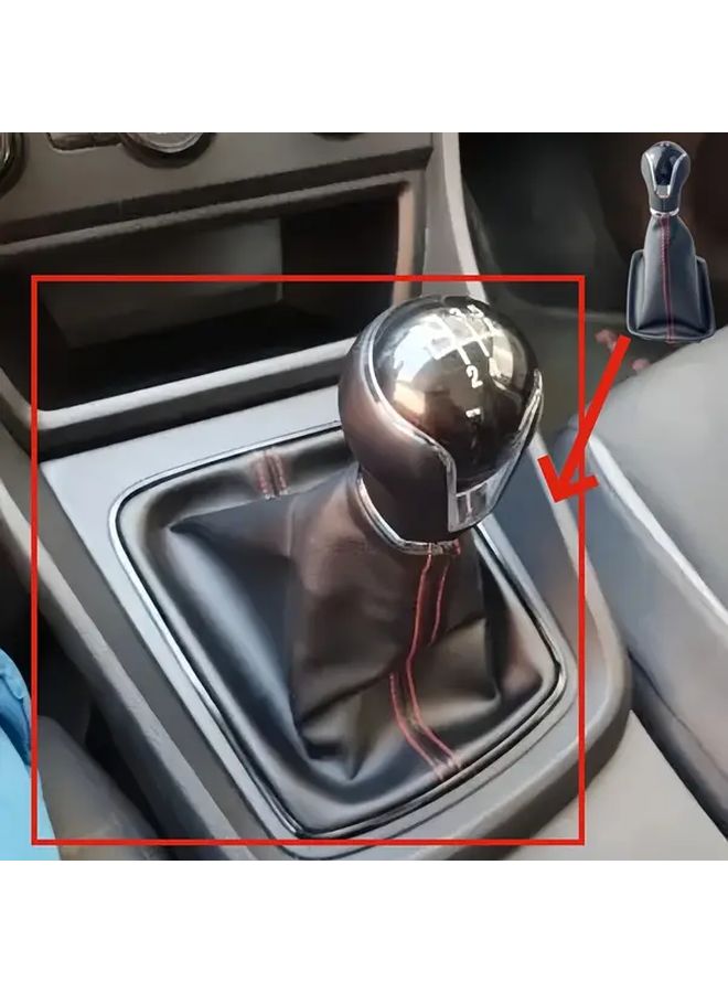 6 Speed Black Line Manual Gear Shift Knob Gaiter Boot For Seat Leon 2012 2020 Models - Image 4