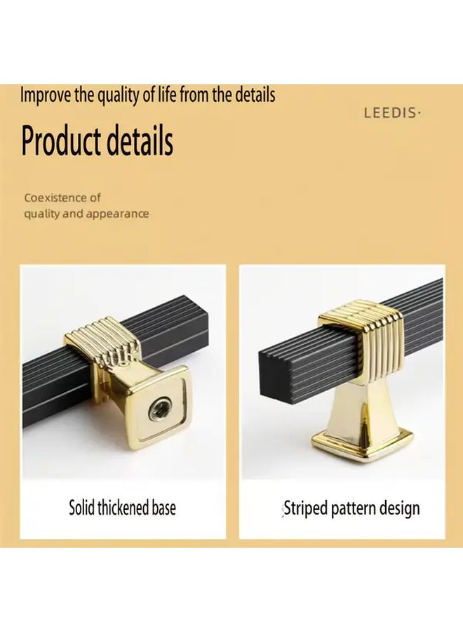 10pcs Black Gold Brushed Cabinet Handles Rectangular Dresser Knobs And Drawer Pulls With 128 Hole Spacing Screws For Bathroom Cabinets - Image 1
